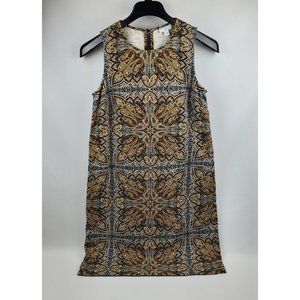 J Jill Womens Motif Midi Dress Sleeveless Paisley Brown Small Cotton WDR149621